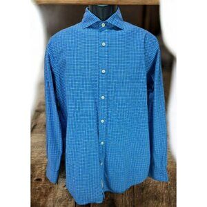 Polo Ralph Lauren Mens Blue Plaid Long Sleeve Shirt Medium